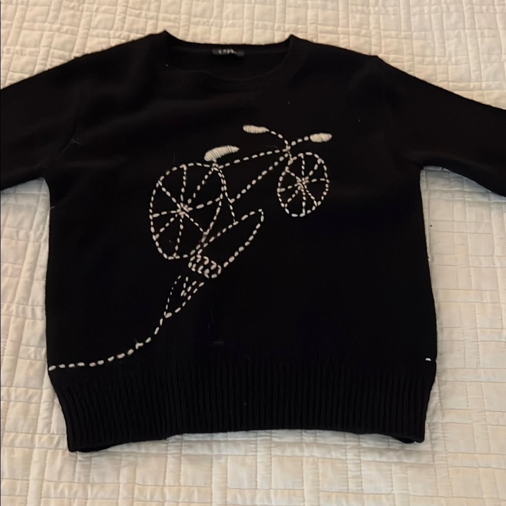 Il Gufo Black Sweater with Bicycle Design